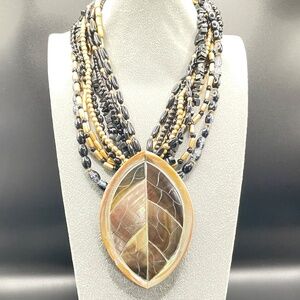 Viktoria Hayman Signed Mother of Pearl Statement Necklace
